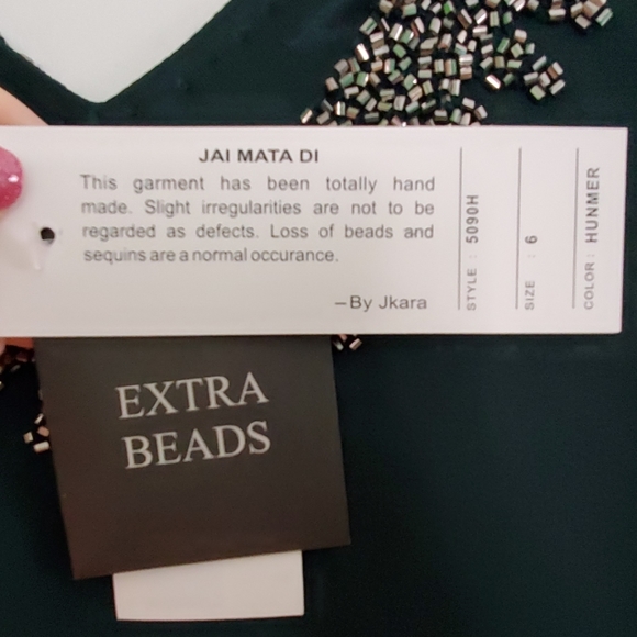 J Kara Beaded Jade Green Dress - Picture 9 of 10